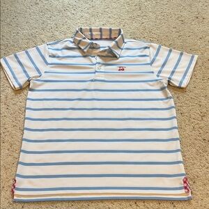 Classic Blue and White Striped Polo Shirt